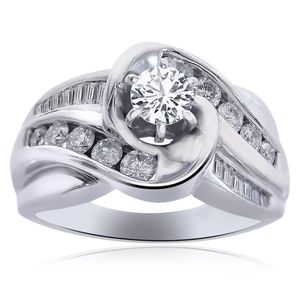 0.70 Carat F-I1 Natural Diamond Engagement Ring